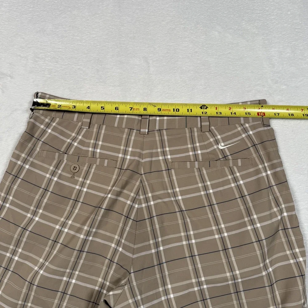 Nike Golf‎ Shorts Mens 32 Brown Plaid Dri-FIT Performance Lightweight Athletic